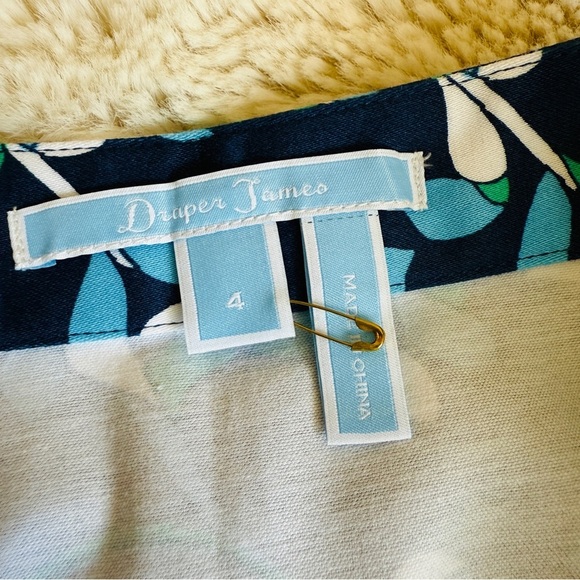 Draper James Graceland Cotton Blue Floral A Line Mini Skirt - Picture 6 of 9